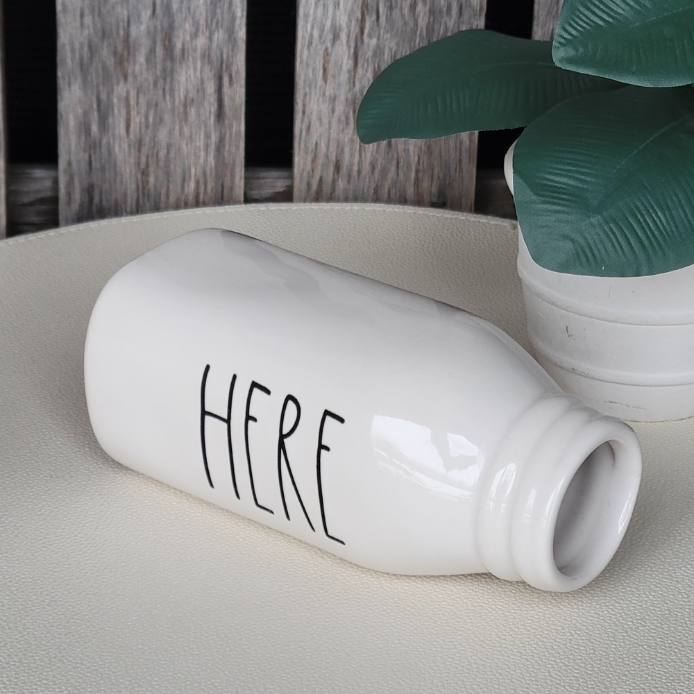Rae Dunn White Ceramic Milk Bottle -HERE - Picture 7 of 7